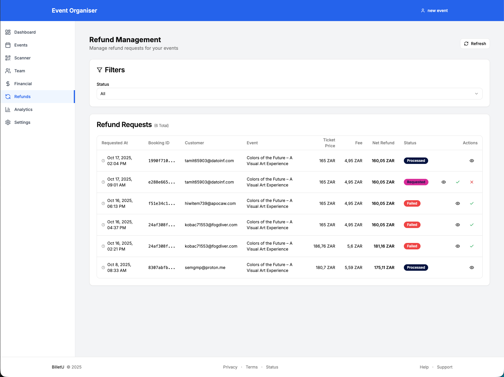 Gestion des remboursements