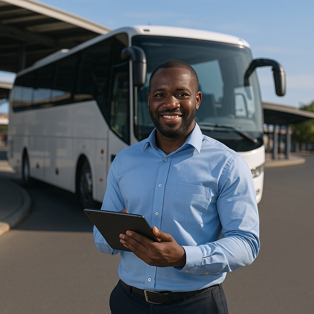 Professional using tablet for business management